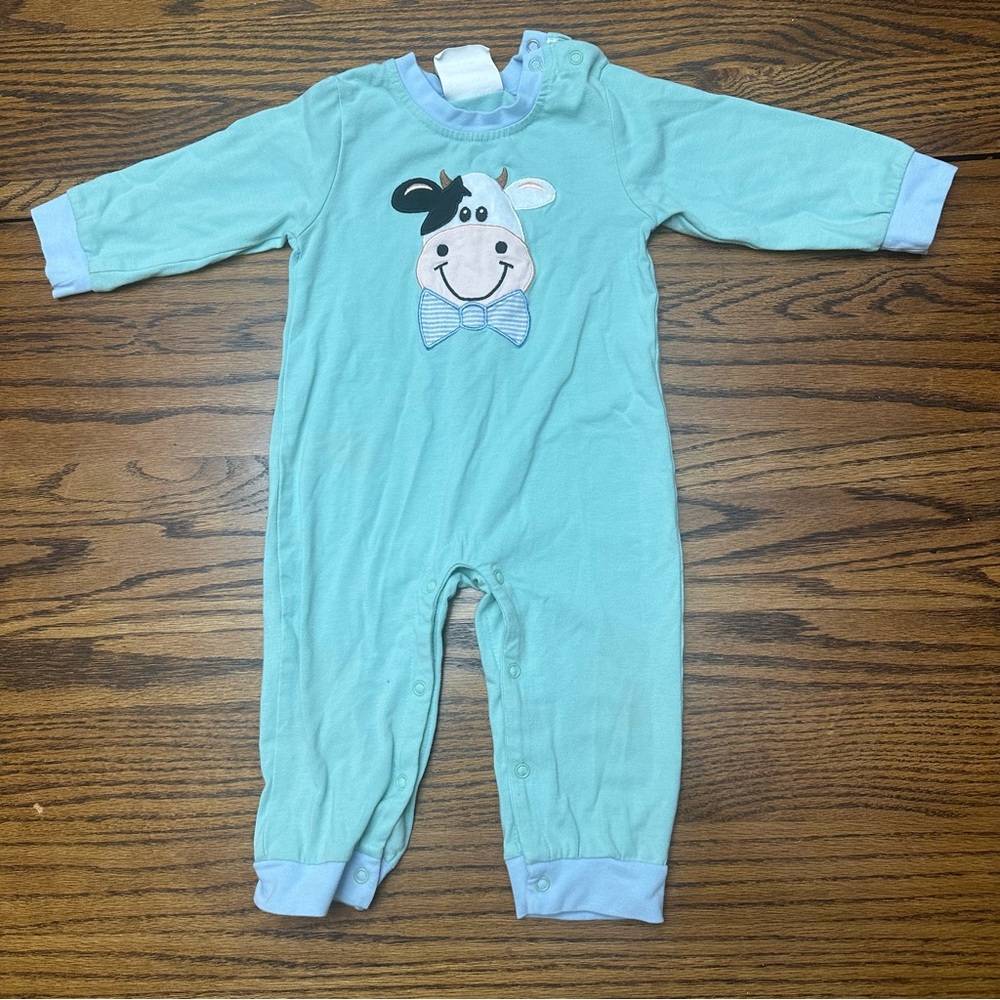 Three Sisters Baby Romper with Cow Design 12 Month
